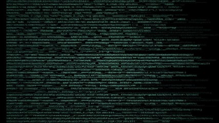 Full Hd footage of computer program code scrolling start to glitch under hacker attack. 3d animation of matrix system.
