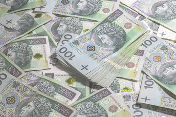 Polish money background. Zloty