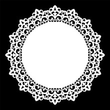 Lace Round Paper Doily, Lacy Snowflake, Greeting Element, Laser Cut  Template, Doily To Decorate The Cake,  Vector Illustrations.