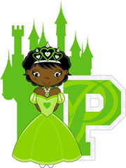 Canvas Print - P is for Princess Alphabet Learning Illustration