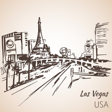 Las Vegas Cityscape Sketch.