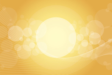 Wall Mural - transparent circles and waved lines on golden background