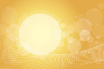 Wall Mural - transparent circles and waved lines on golden background