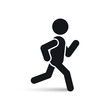 © tatianasun - Running man icon vector silhouette on white.