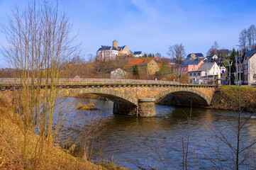 Canvas Print - Scharfenstein Burg im Erzgebirge - Scharfenstein castle in Ore Mountains, Saxony in Germany