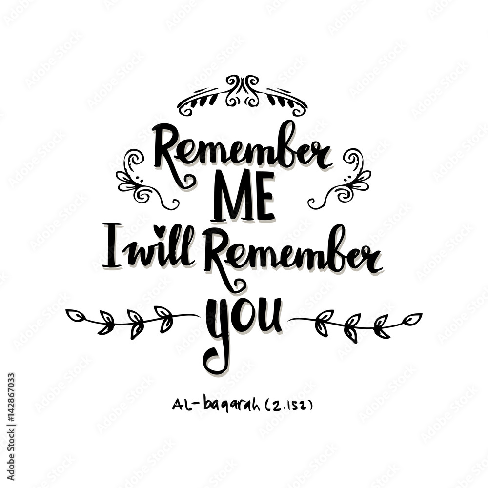 Remember me, i will remember you. Quote. Hand lettering calligraphy. Stock  Illustration | Adobe Stock, image size:1000x1000