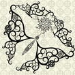 Abstract background with butterflies and gears