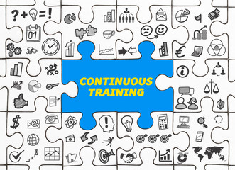 Wall Mural - Continuous Training / Puzzle mit Symbole