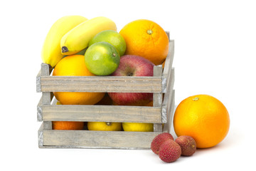 Sticker - fresh fruits in a box