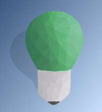 Creative Poly Light Bulb. Abstract And Modern Polygonal Design.