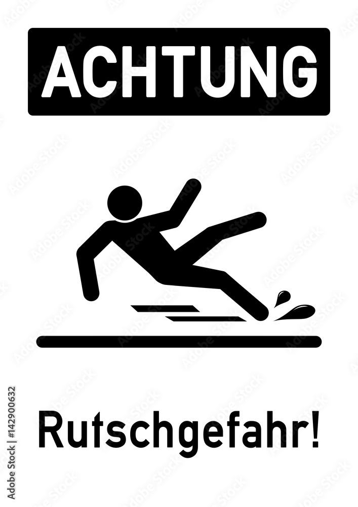 Warnschild 'Vorsicht Rutschgefahr' Aus Alu-Dibond – 30x20 Cm, Wetterfest & Stabil Für Innen & Außen