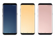 collection of Modern realistic smartphone with blank screen.