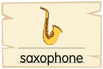 Poster - Wordcard template for word saxophone