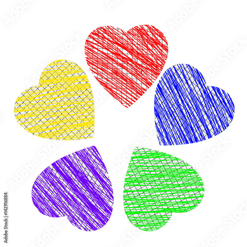 drawing of heart on graph paper notebook Buy this stock photo and