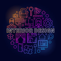 Poster - Colorful interior design illustration