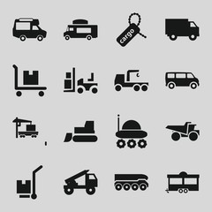 Wall Mural - Set of 16 truck filled icons