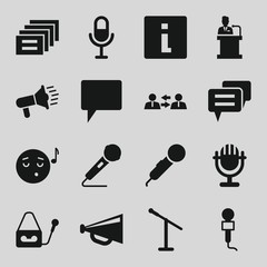 Poster - Set of 16 speech filled icons