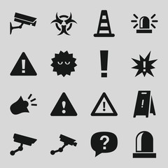 Wall Mural - set of 16 attention filled icons