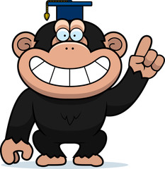 Poster - Cartoon Chimpanzee Professor