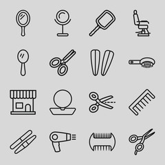 Poster - Set of 16 salon outline icons