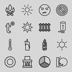 Sticker - Set of 16 heat outline icons