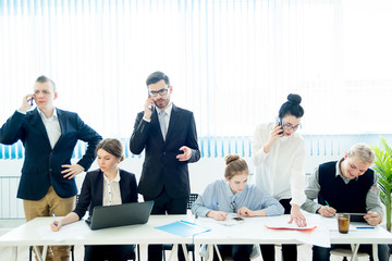 Wall Mural - Business team at table