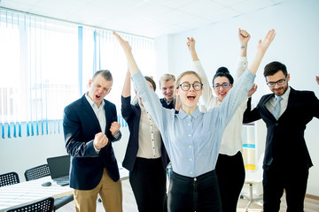 Wall Mural - Happy business team