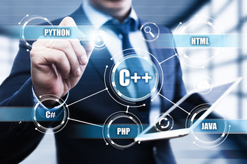 Wall Mural - c plus plus programming language web development coding concept