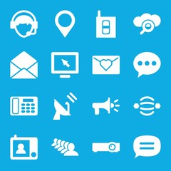 Canvas Print - Set of 16 communication filled icons