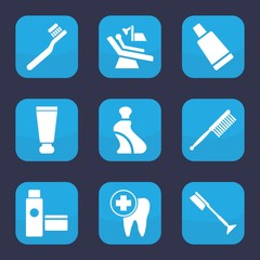 Sticker - Set of 9 filled dental icons