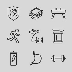 Sticker - Set of 9 healthy outline icons