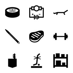 Poster - Set of 9 isometric filled icons