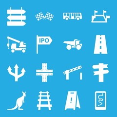 Wall Mural - Set of 16 road filled icons