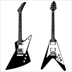 Set of isolated vector guitars