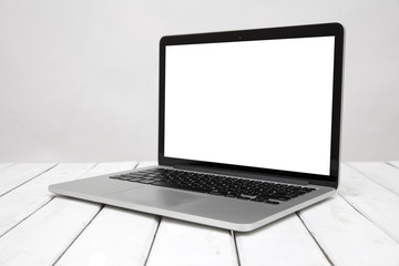 Wall Mural - Isolated laptop with empty space on white background