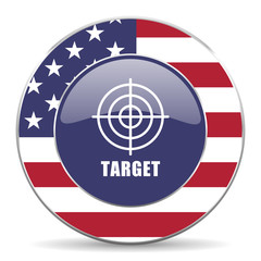 Leinwandbilder - Target usa design web american round internet icon with shadow on white background.