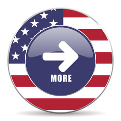 Aufkleber - More usa design web american round internet icon with shadow on white background.