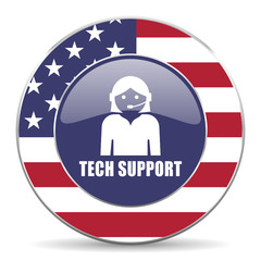 Poster - Support usa design web american round internet icon with shadow on white background.
