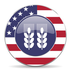 Poster - Agricultural usa design web american round internet icon with shadow on white background.