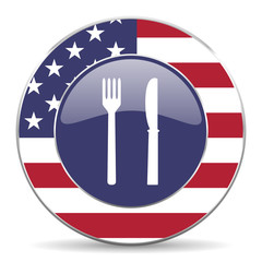 Aufkleber - Eat usa design web american round internet icon with shadow on white background.