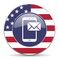 Aufkleber - Mail usa design web american round internet icon with shadow on white background.