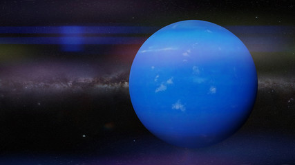 Wall Mural - planet neptune in front of the milky way galaxy