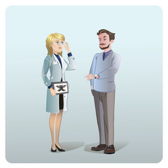 Sticker - Cartoon Medical Treatment Concept