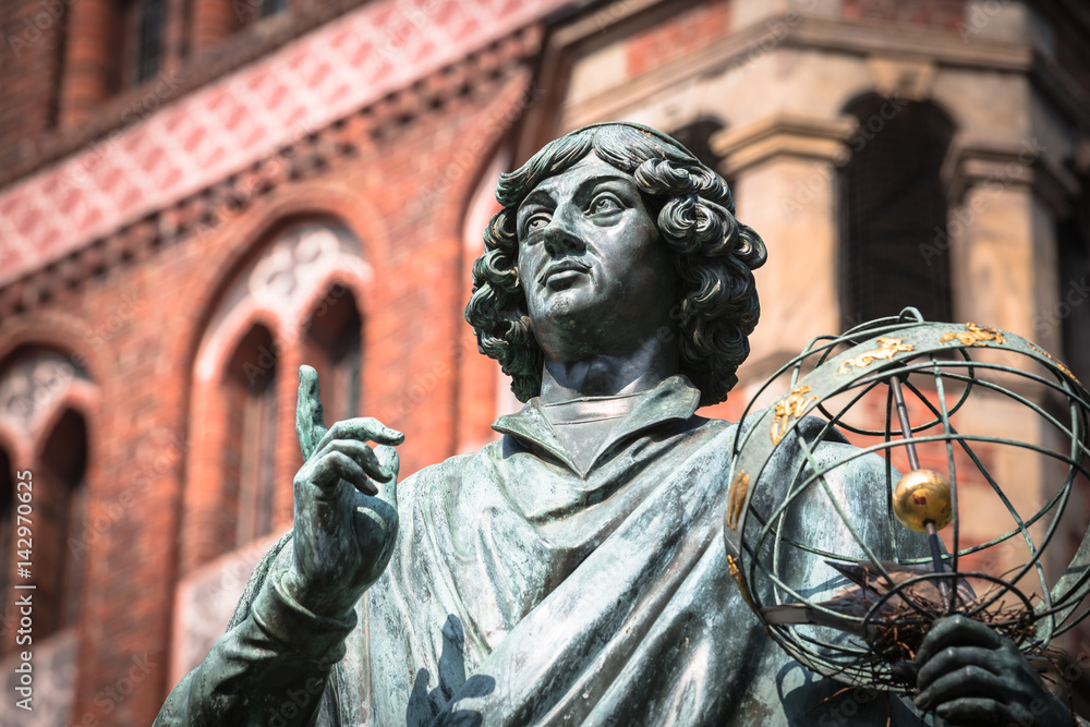 Obraz na płótnie Monument of great astronomer Nicolaus Copernicus, Torun, Poland w salonie