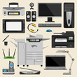 © partyvector - Computer office equipment vector