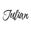 julian, text design. Vector calligraphy. Typography poster.
