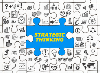 Wall Mural - Strategic Thinking / Puzzle mit Symbole