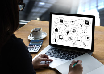 Wall Mural - technology display on and off switch button cyberspace and future technology concept
