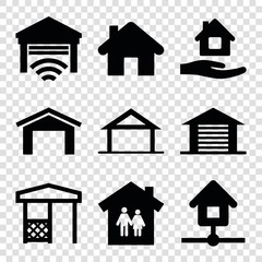Poster - Set of 9 roof filled icons