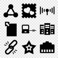 Wall Mural - set of 9 network filled icons
